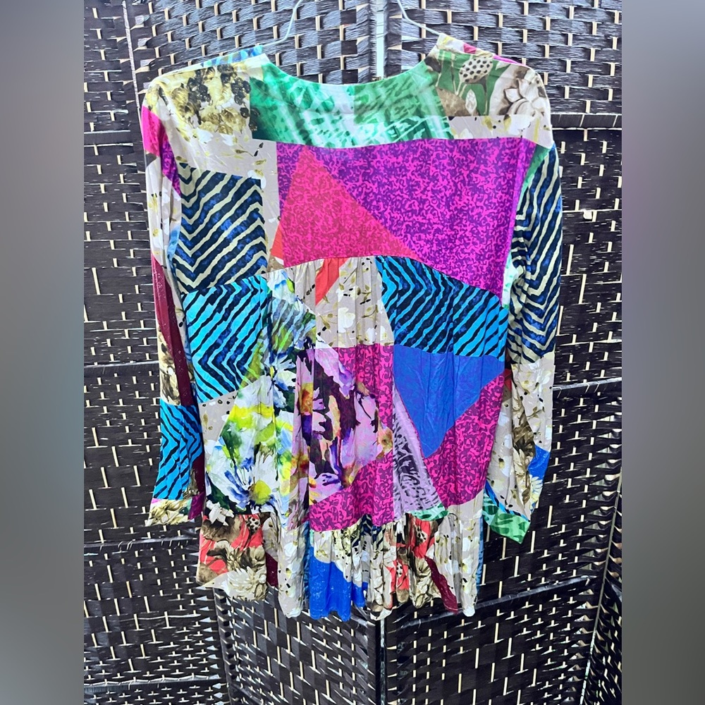 Anthropologie Blouse. NWT. patchwork pattern. Buttery soft.  Never worn.